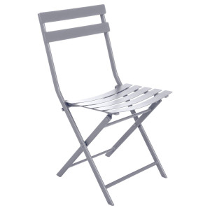 Chaise de jardin pliante GREENSBORO Gris quartz Acier traité époxy, Traitement antirouille renforcé Hespéride