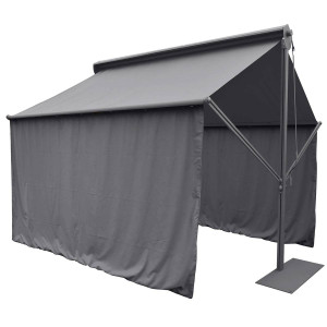 Rideaux pour tonnelle SALSA Ardoise 4 x 2 m - Polyester Hespéride