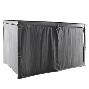 Rideaux pour pergola bioclimatique AVILA Ardoise 4 x 3 m - Polyester Hespéride