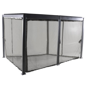 Moustiquaire pour pergola bioclimatique AVILA Graphite 4 x 3 m - Polyester Hespéride