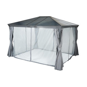 Moustiquaire pour pergola BELIZE Ardoise 3,6 x 3 m - L. 282 H. 342 cm Polyester Hespéride