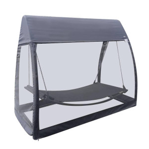 Hamac moustiquaire TRINIDAD Ardoise 233 x 138 203 cm - Acier traité époxy, Texaline Hespéride