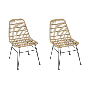 Lot de 2 chaises jardin LAMBADA Sésame   Graphite Acier traité époxy, Résine tressée Hespéride