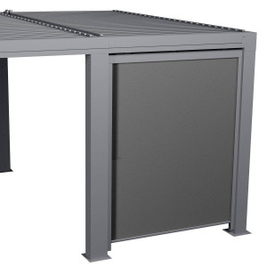 Store semi-automatique petit modèle pour demi-extension MAJAÉ Anthracite   Graphite 3,6 x m - L. 210 H. 9 cm Aluminium , Texaline Hespéride