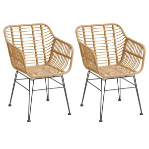 Lot de 2 fauteuils jardin LAMBADA Sésame Acier traité époxy, Résine tressée Hespéride