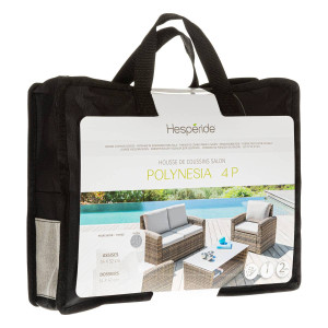 Housse de coussin pour salon POLYNÉSIA 4 places Naturae - Polyester Hespéride