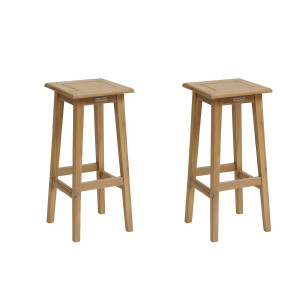 Lot de 2 tabourets hauts jardin TIWI Acacia certifié FSC® Hespéride