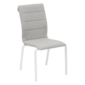Chaise de jardin empilable DIESE Perle   Blanc Aluminium traité époxy, Texaline Hespéride