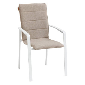 Fauteuil de jardin empilable DIESE Badiane   Blanc Aluminium traité époxy, Texaline Hespéride