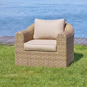 Fauteuil de salon jardin MOORÉA Savana Aluminium traité époxy, Résine tressée synthétique, Polyester Hespéride