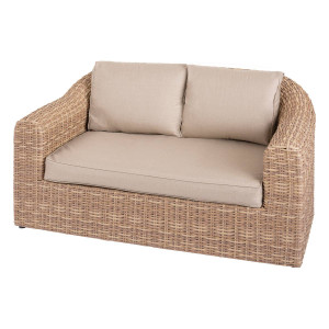 Canapé de jardin MOORÉA Savana 2 places - Aluminium traité époxy, Résine tressée synthétique, Polyester Hespéride