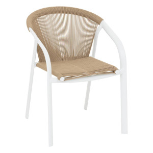 Fauteuil de jardin empilable RIU Miel   Blanc Aluminium traité époxy Hespéride