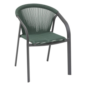 Fauteuil de jardin empilable RIU Vert olive   Graphite Aluminium traité époxy Hespéride
