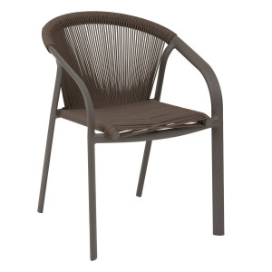 Fauteuil de jardin empilable RIU Wengé   Praliné Aluminium traité époxy Hespéride