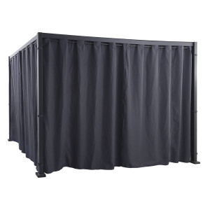 Kit de rideaux et rails pour tonnelle ZALYA Graphite   Ardoise 4 + Hespéride