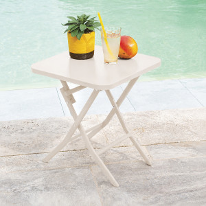 Table d'appoint de jardin carré GREENSBORO Argile 40 x cm - Acier, Traitement anti-rouille renforcé Hespéride
