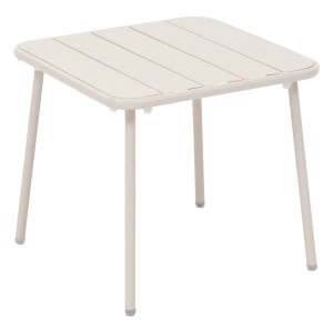Table basse de jardin carré PHUKET Argile 45 x 41 cm - Acier traité époxy Hespéride