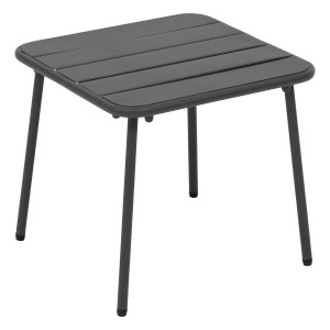 Table basse de jardin carré PHUKET Graphite 45 x 41 cm - Acier traité époxy Hespéride