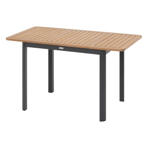 Table de jardin extensible FOLYA Eucalyptus   Graphite 4 places - Aluminium traité époxy, certifié FSC® Hespéride