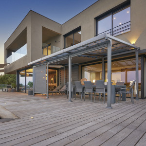 Pergola extensible ENOLIE + 1 extension 4 x 3,5 m - Aluminium traité époxy Hespéride
