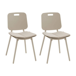 Lot de 2 chaises jardin TERZANO Beige   Argile Aluminium traité époxy Hespéride