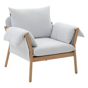 Fauteuil de salon jardin ODEMILIA Gris Aluminium traité époxy, Polyester Hespéride