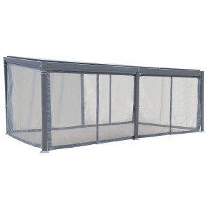 Moustiquaire pour pergola bioclimatique AVILA Graphite 6 x 3,5 m - L. 573 cm Polyester Hespéride