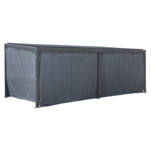 Rideaux pour pergola bioclimatique AVILA Ardoise 6 x 3,5 m - L. 573 cm Polyester Hespéride