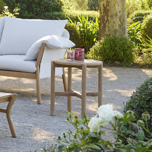 Table d'appoint de jardin ronde DEONA Acacia 50 x 54 cm - certifié FSC® Hespéride