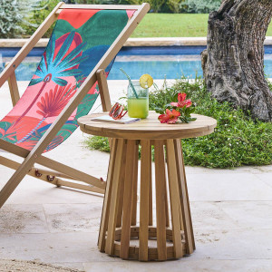 Table d'appoint de jardin ronde OSUNA Acacia 50 x cm - certifié FSC® Hespéride