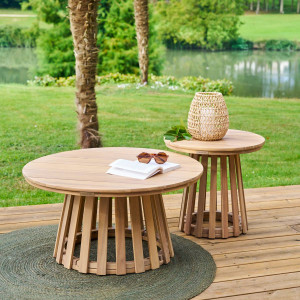 Table d'appoint de jardin ronde OSUNA Acacia 80 x cm - certifié FSC® Hespéride