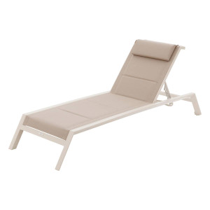 Transat ALLURE Lin   Argile 2 roues - Aluminium traité époxy, Texaline matelassée Hespéride