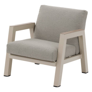 Fauteuil de salon jardin AXIOME Argile Aluminium traité époxy, Texaline, Polyester Hespéride