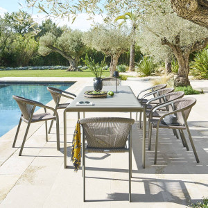 Table de jardin DOMILLY Café 10 places - Aluminium traité époxy Hespéride