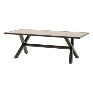 Table de jardin AXIOME Vanille   Marron 8 places - Aluminium traité époxy Hespéride