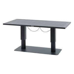 Table de jardin relevable rectangulaire SALIMIA Graphite 150 x 80 69 cm - Aluminium traité époxy Hespéride