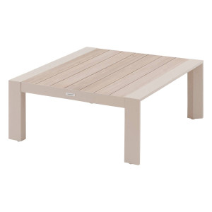 Table basse de jardin carrée ÉVASION Argile   Lin 87 x 38 cm - Aluminium traité époxy Hespéride