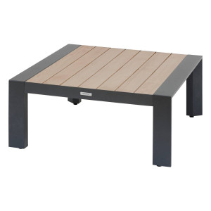 Table basse de jardin carrée ÉVASION Graphite   Honey 87 x 38 cm - Aluminium traité époxy Hespéride