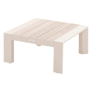 Table basse de jardin carrée ÉVASION Argile   Lin 67 x 31 cm - Aluminium traité époxy Hespéride