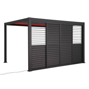 Persienne coulissante EVORA Graphite Pour Côté 3,6 m - 3,4 x 2,3 Aluminium traité époxy Hespéride