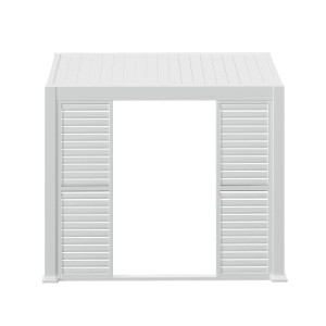 Persienne coulissante pour pergola bioclimatique EVORA Blanche Côté 3 m - L. 279 x H. 236.5 cm Aluminium Hespéride