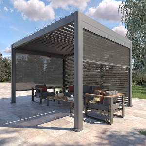 Persienne fixe EVORA Graphite Pour Côté 4 m - 1/3 1,2 x 2,3 Aluminium traité époxy Hespéride