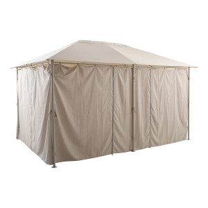 Rideau, moustiquaire SANTORINI Beige Lin Pour 4 x 3 m - 1 côté 2,6 1,9 Polyester Hespéride