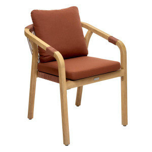 Fauteuil de jardin empilable PAPOUASIE Acajou / Acacia certifié FSC®, Oléfine Hespéride