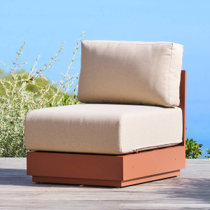 Chauffeuse de jardin ALLURE Beige / Acajou Aluminium traité époxy, Polyester Hespéride