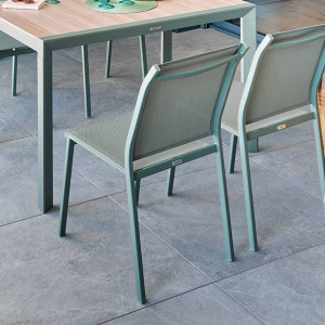 Chaise de jardin ESSENTIA Vert laurier Aluminium traité époxy, Texaline Hespéride
