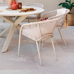 Fauteuil de jardin ORYON Argile Aluminium traité époxy, Oléfine Hespéride