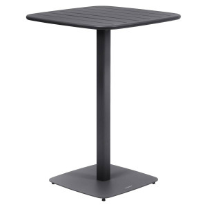 Table haute de jardin carrée ALEGORIA Graphite 2 places - Acier traité époxy, Traitement anti-rouille renforcé Hespéride