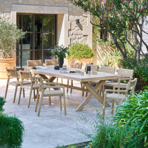 Table de jardin rectangulaire XENIA Eucalyptus 10 places - certifié FSC® Hespéride