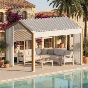Pergola bioclimatique autoportante ECOZIA Honey 4 x 3 m - Structure en aluminium Hespéride